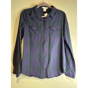 Cottagecore Flannel Shirt Women’s M Lightweight Soft Brushed Plaid NWT Passport